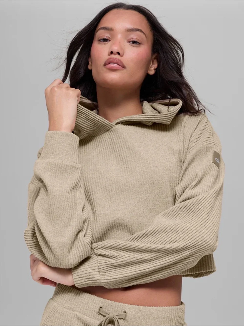 Alo - Muse Hoddie in Gravel Heather
